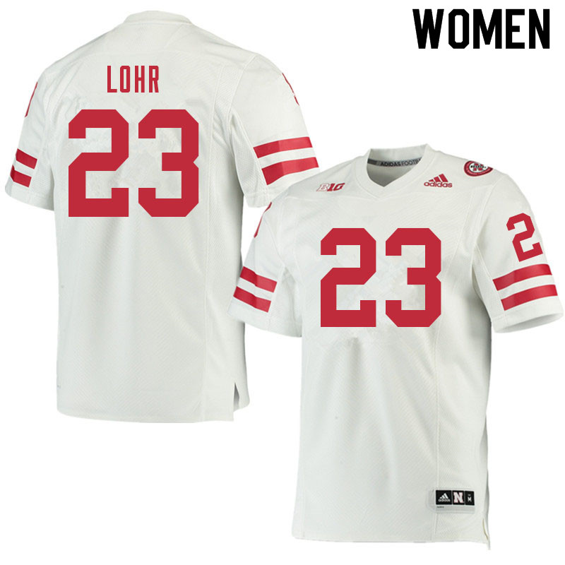 Women #23 Grant Lohr Nebraska Cornhuskers College Football Jerseys Sale-White